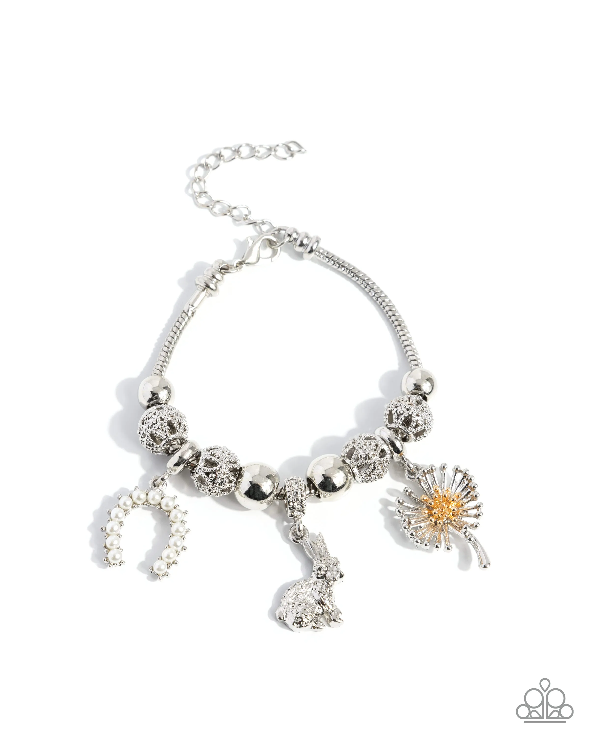 Paparazzi Graceful Godsend - White Bracelet (2025 February Life Of The Party)