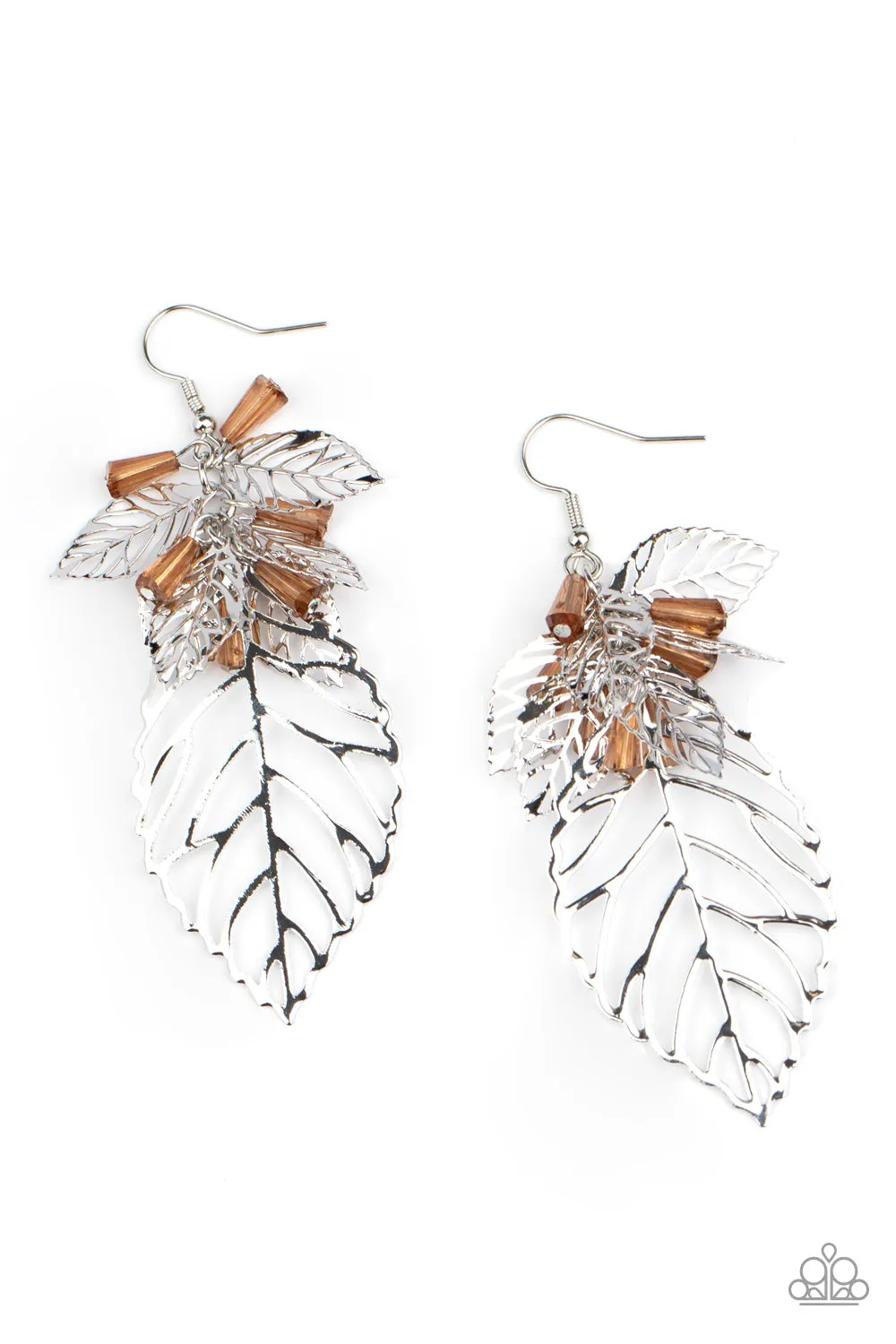 Paparazzi Instant Re-LEAF - Brown Leaf Earrings