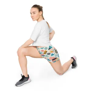 Pastel Abstract Geometric Summer Shorts for Women