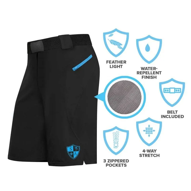 Performance Shorts | Solid Black | Blue SA Shield