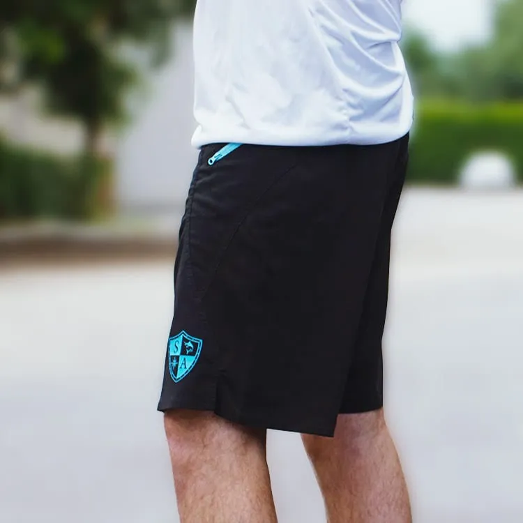 Performance Shorts | Solid Black | Blue SA Shield