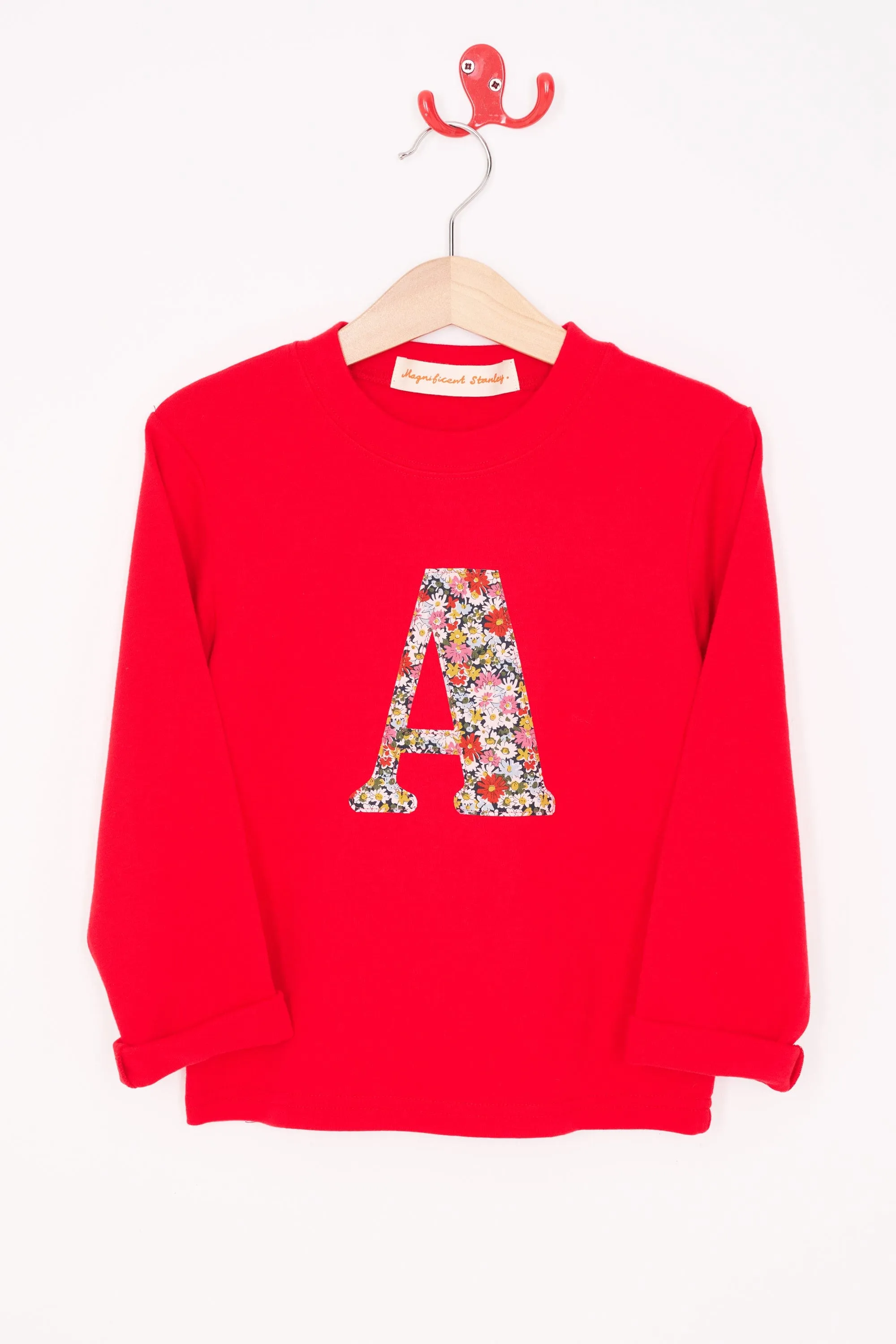 Personalised Red T-Shirt in Libby Liberty Print