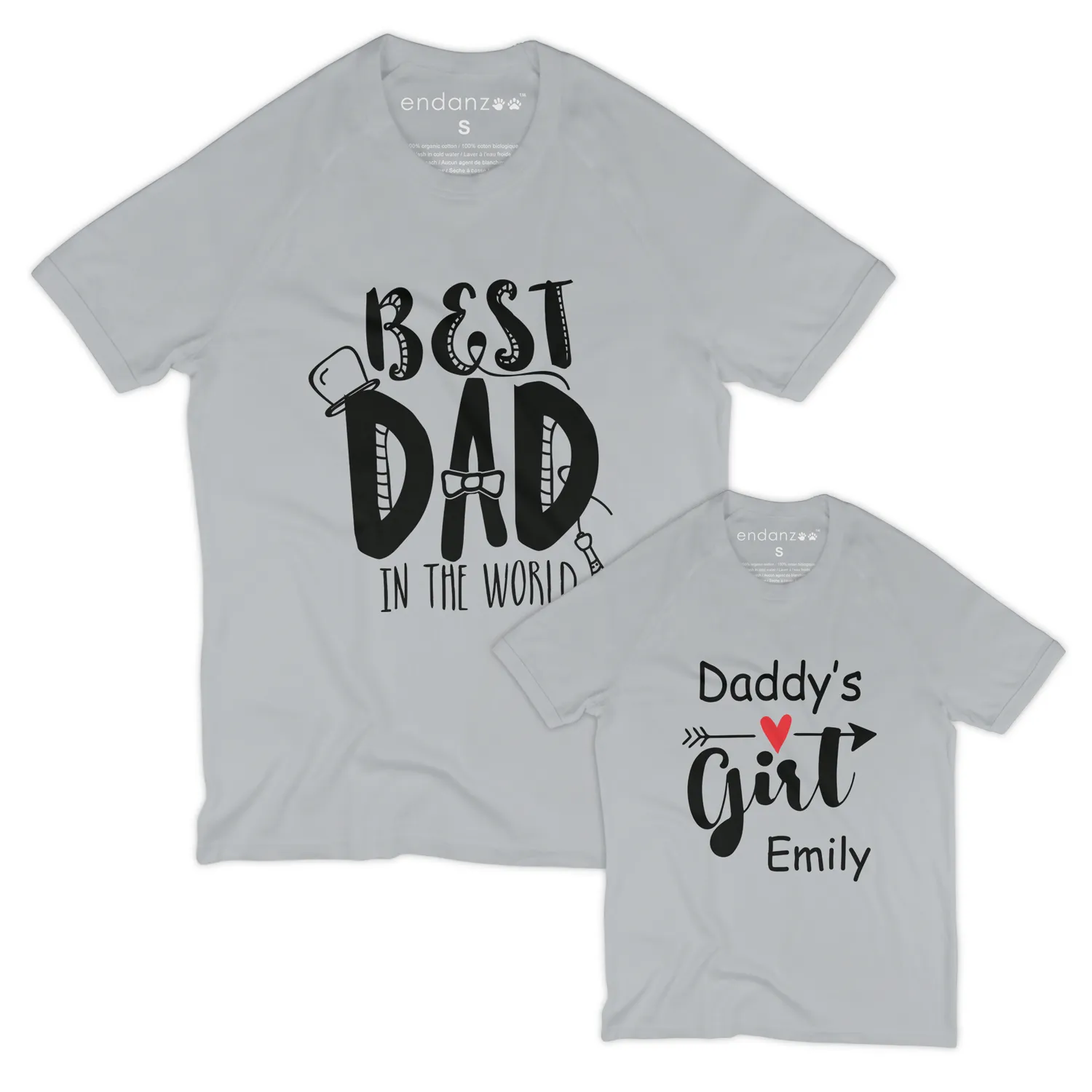 [Personalized] Matching Dad and Daughter Organic Tee Shirts - Daddy's Girl
