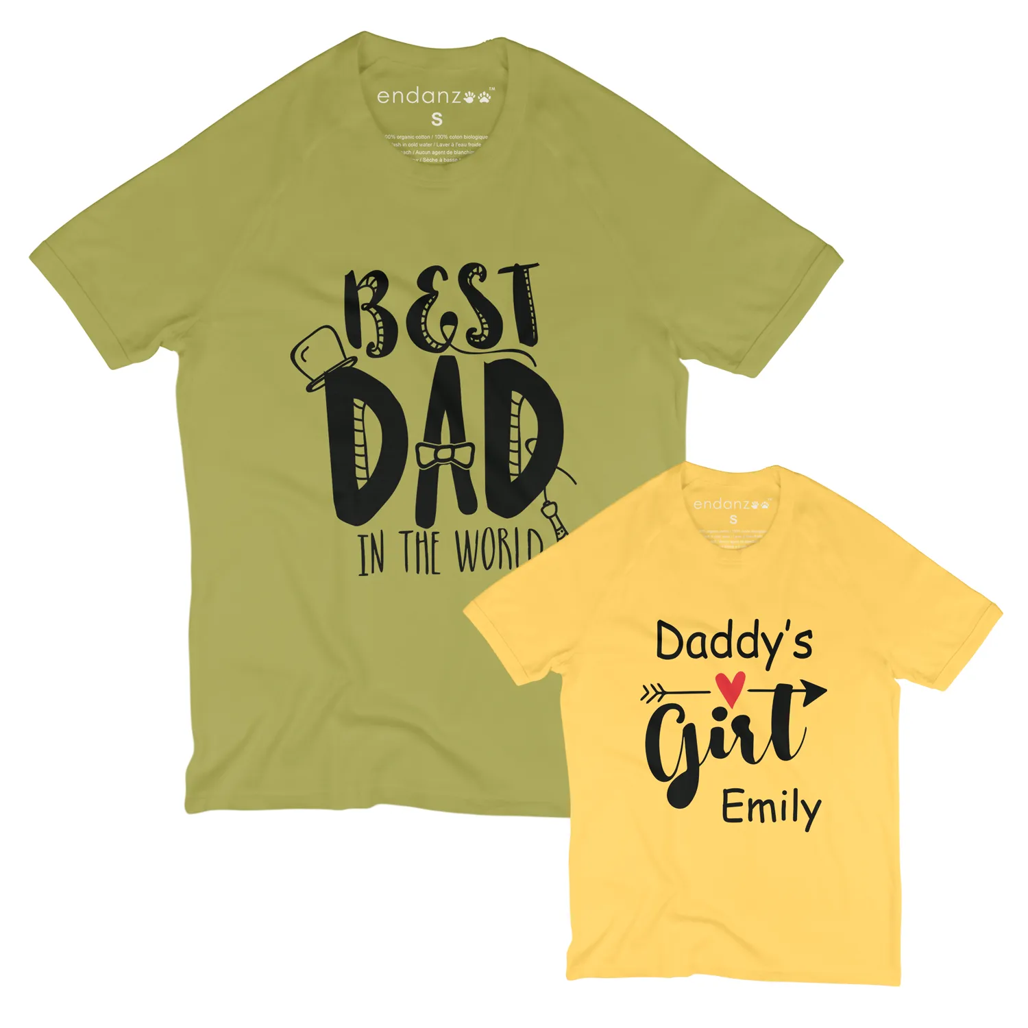 [Personalized] Matching Dad and Daughter Organic Tee Shirts - Daddy's Girl