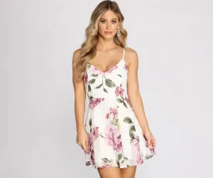 Pick Of The Bunch Graceful Floral Chiffon Skater Dress