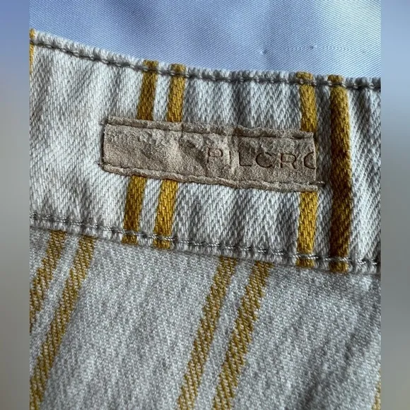 Pilcro by Anthropologie Yellow and Cream Striped High Waist Shorts