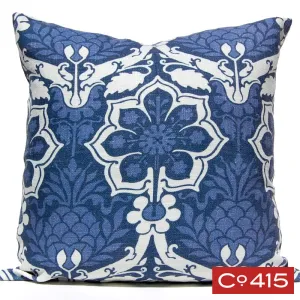 Pineapple Damask Pillow - Navy