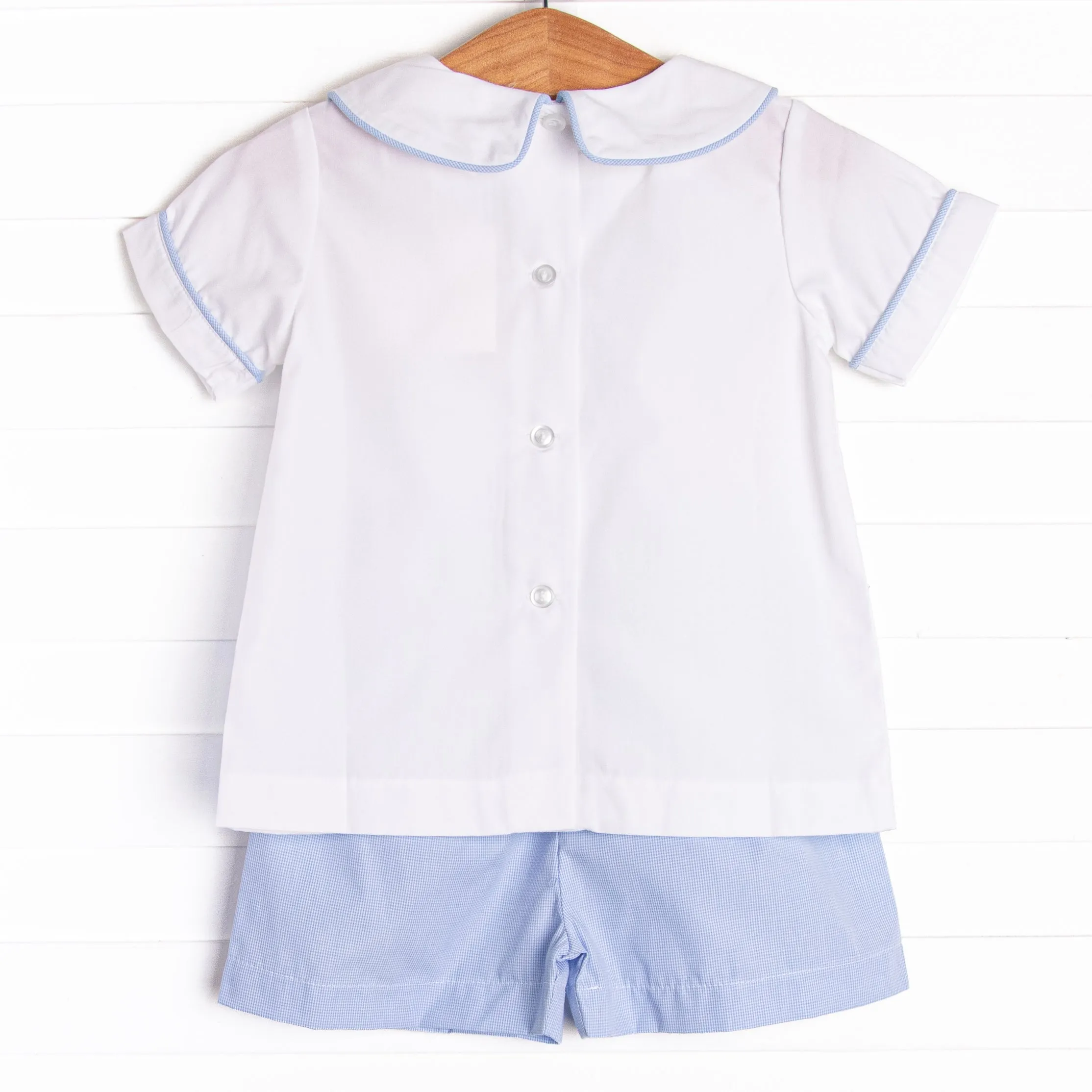 Playtime Pal Embroidered Short Set, Blue