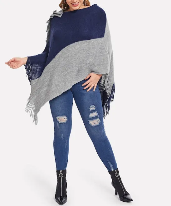 Plus Size Women's Sweater Shawl