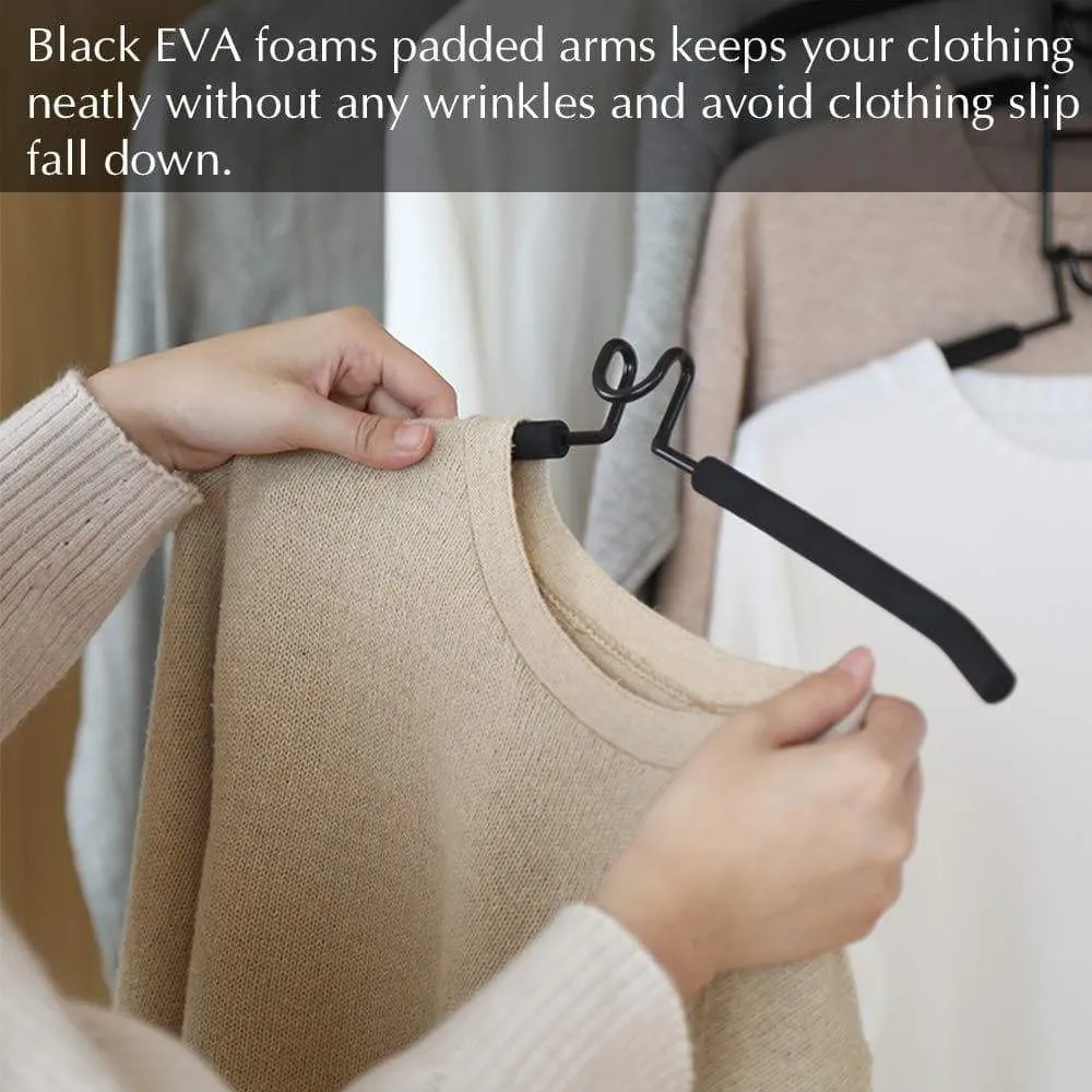 PUPOUSE Multi Layers Clothes Hangers - 5 in 1 Anti-Slip Sponge Metal Clothes Rack Multifunctional Closet Hanger Space Saving Organizer for Jacket Coat Sweater Skirt Trousers Shirt T-Shirt
