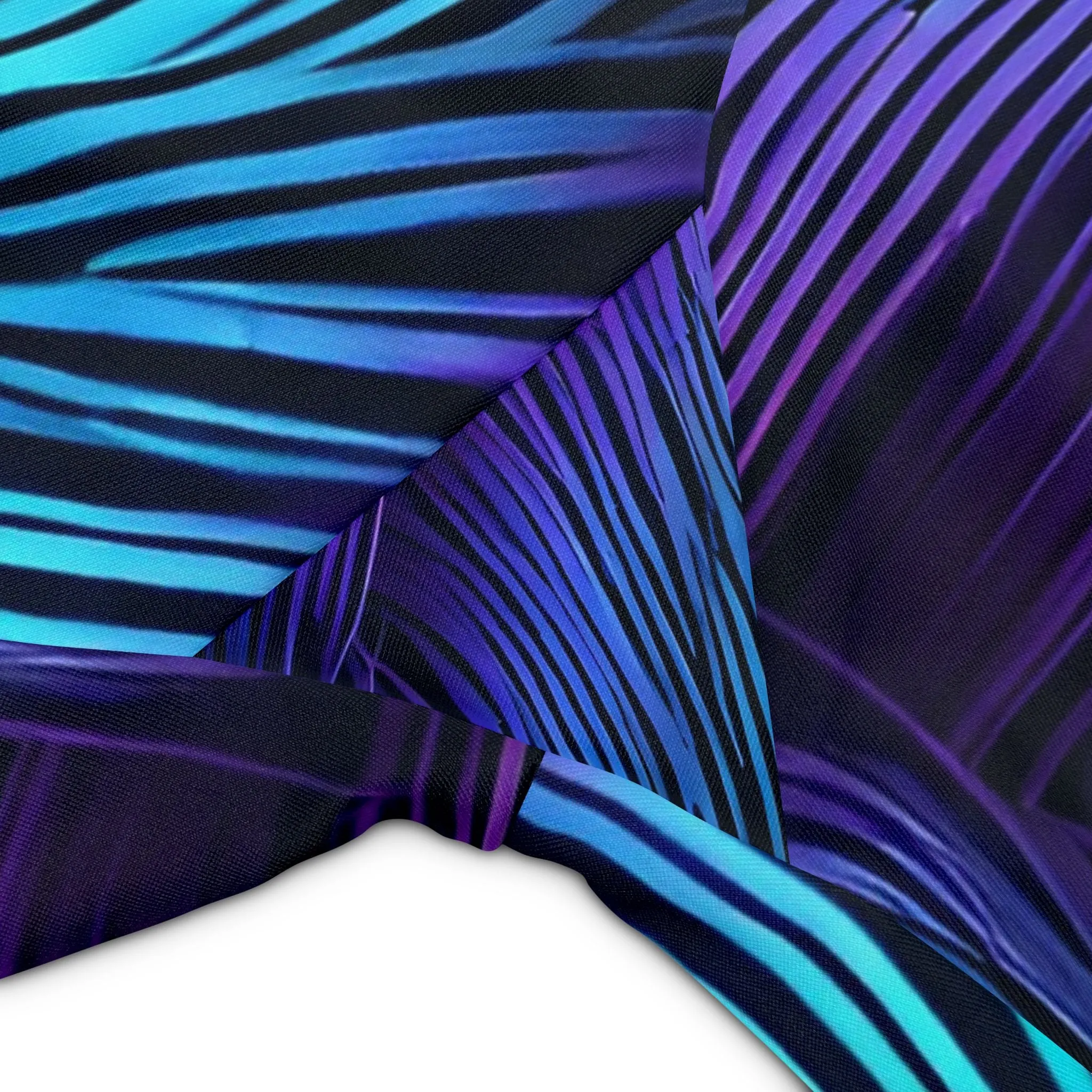 Purple Blue Feathers Workout Shorts