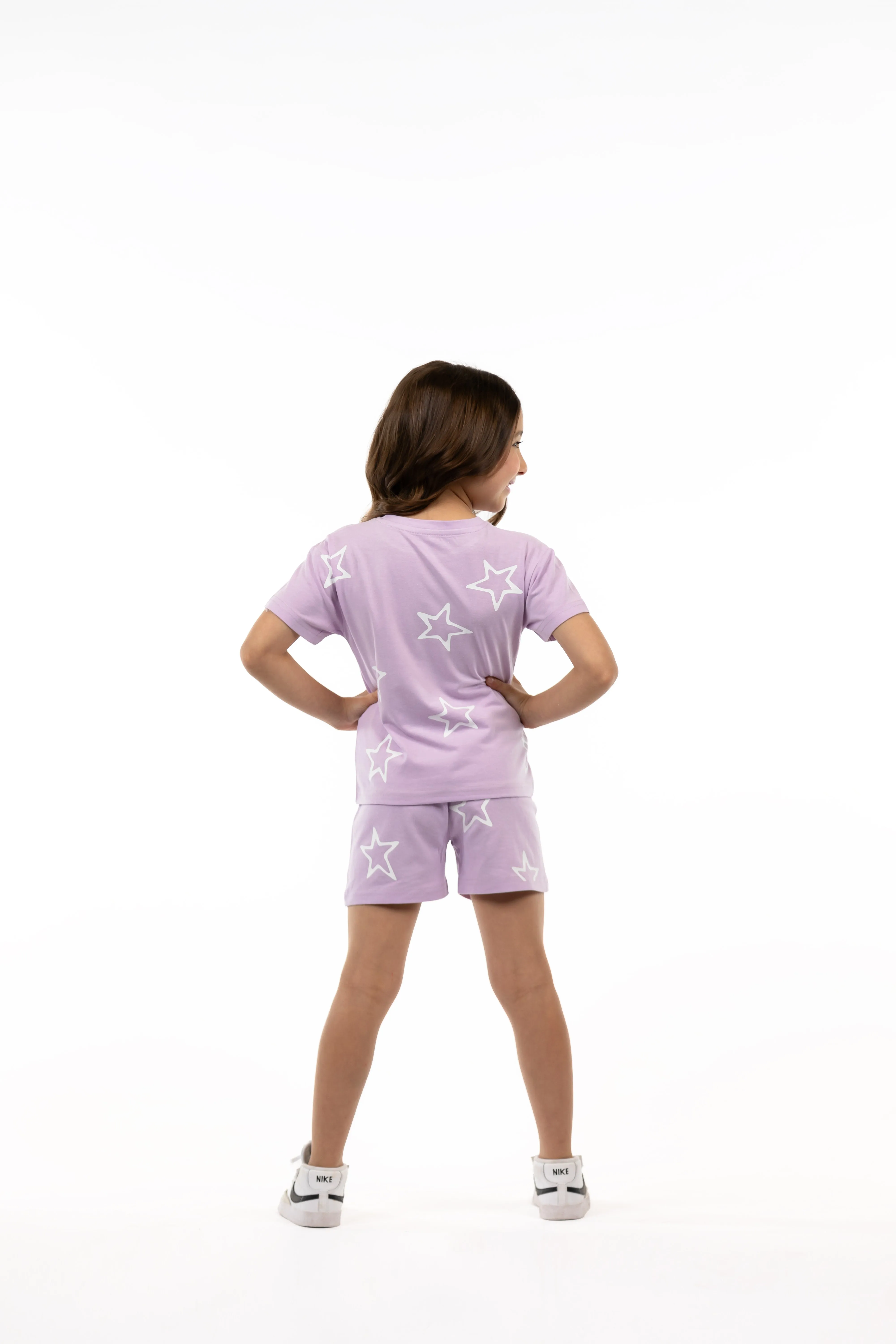 PURPLE STAR SHORTS SET