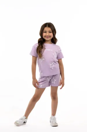 PURPLE STAR SHORTS SET