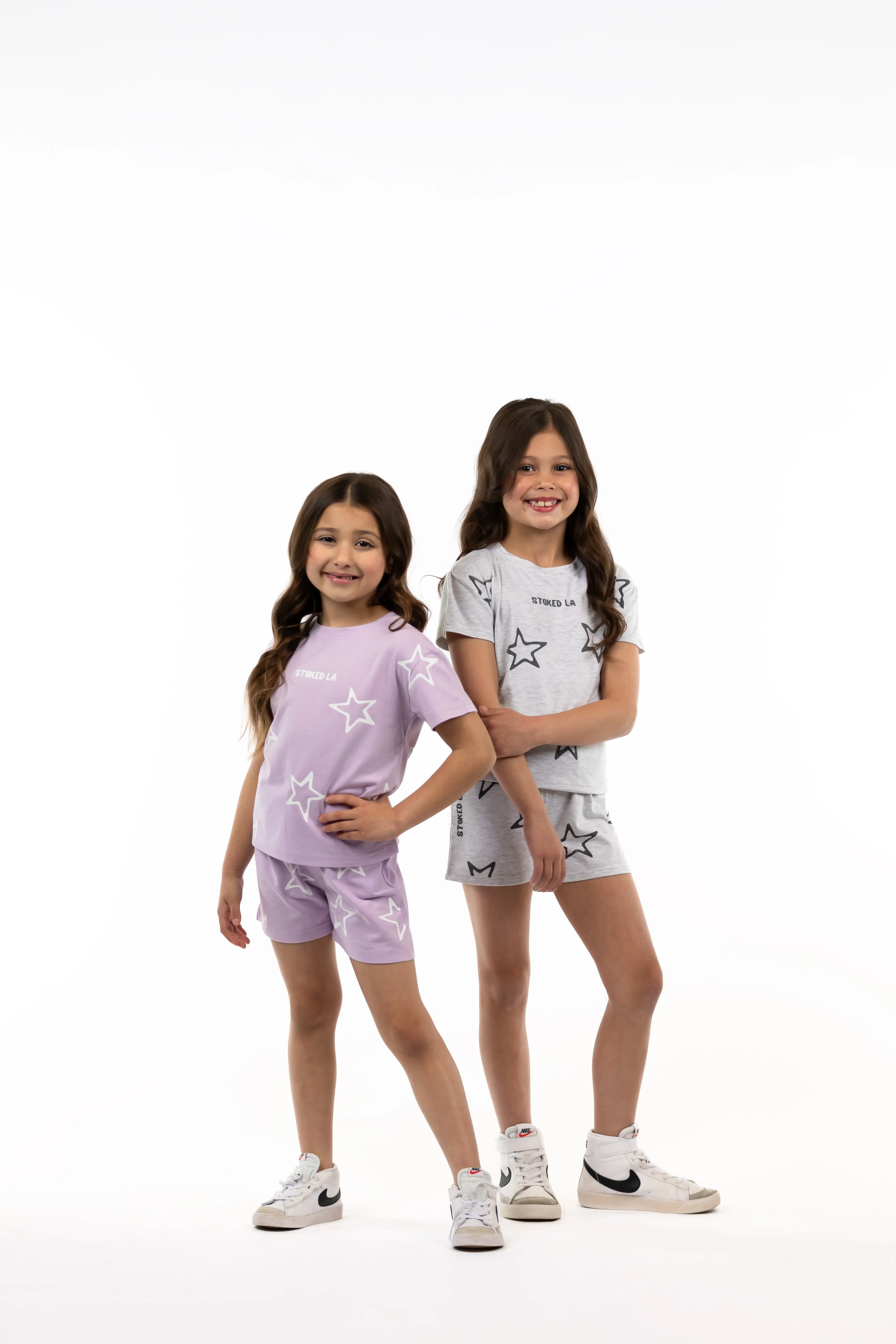 PURPLE STAR SHORTS SET