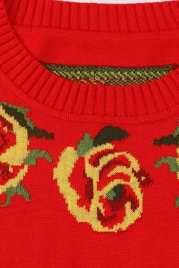 Quarda Red Coral Sweater with Tiger