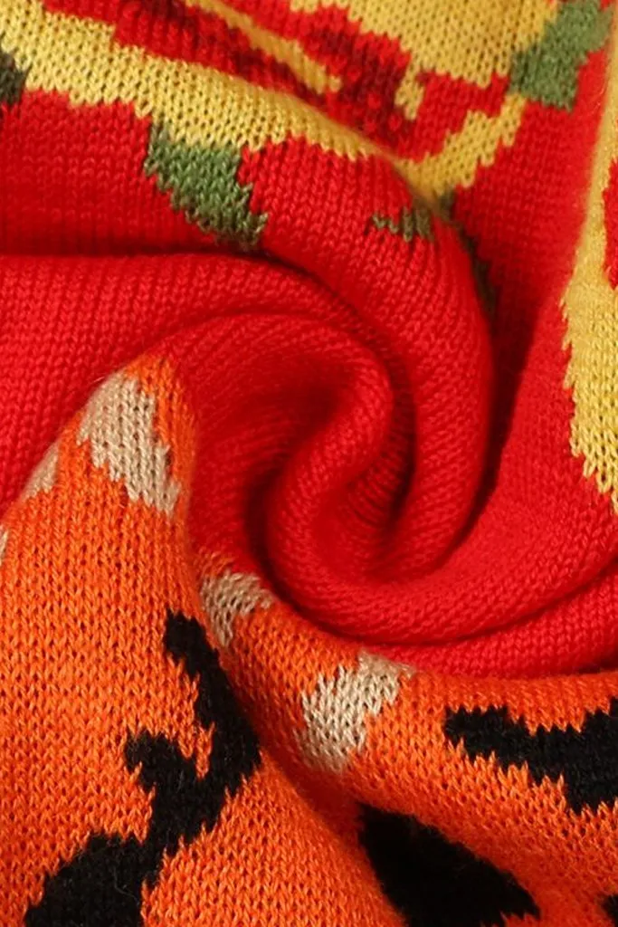 Quarda Red Coral Sweater with Tiger