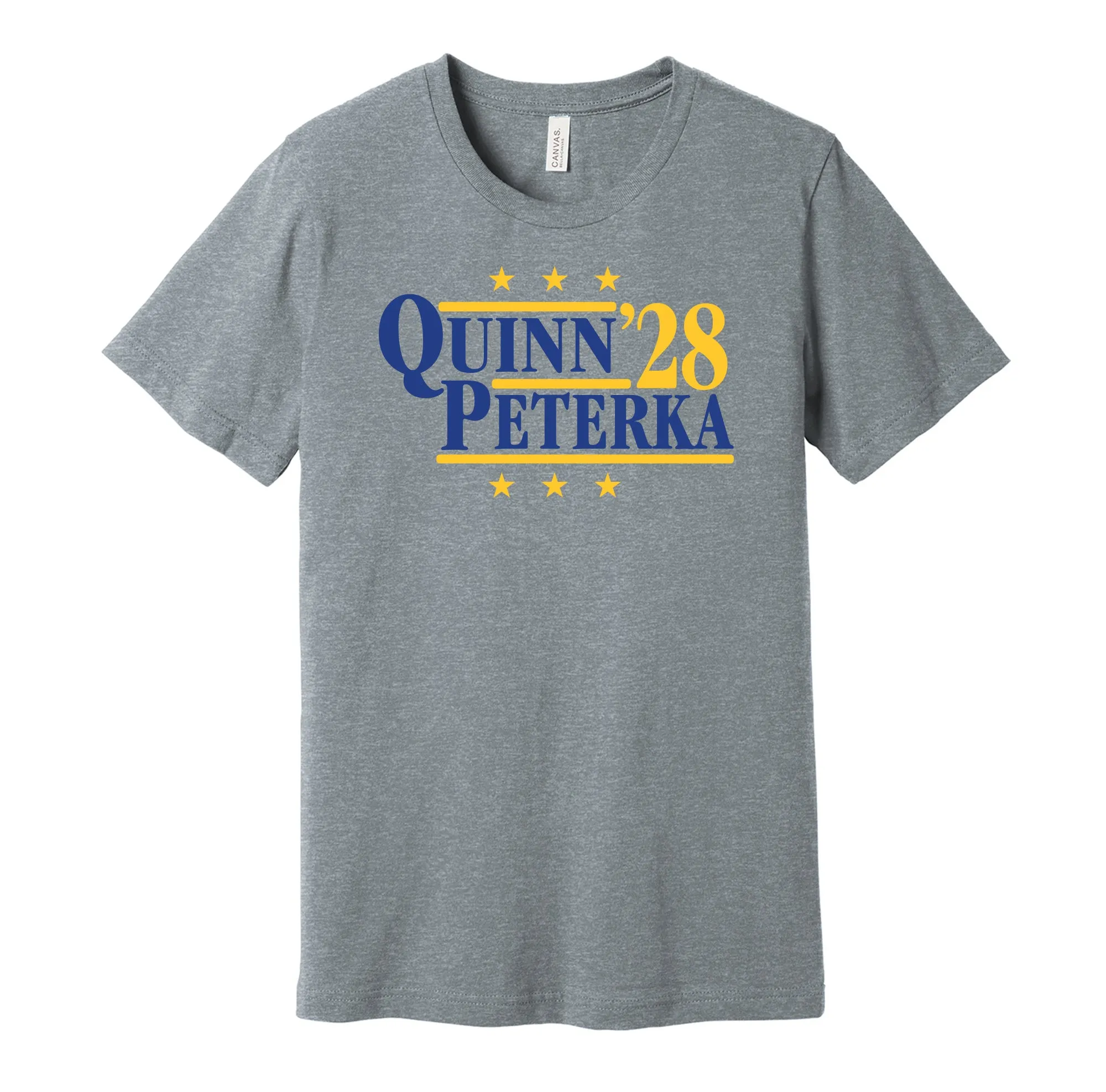 Quinn & Peterka '28 - Buffalo Hockey Legends Political Campaign Parody T-Shirt - Hyper Than Hype Shirts