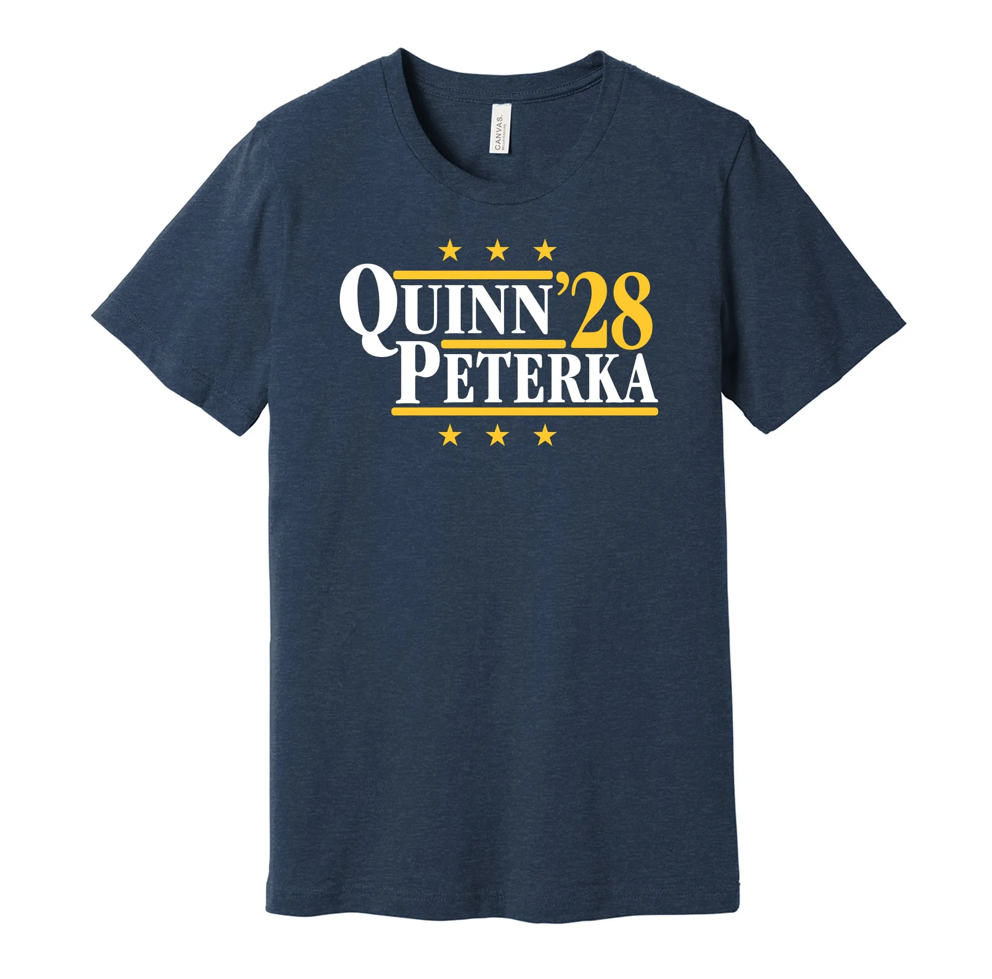 Quinn & Peterka '28 - Buffalo Hockey Legends Political Campaign Parody T-Shirt - Hyper Than Hype Shirts