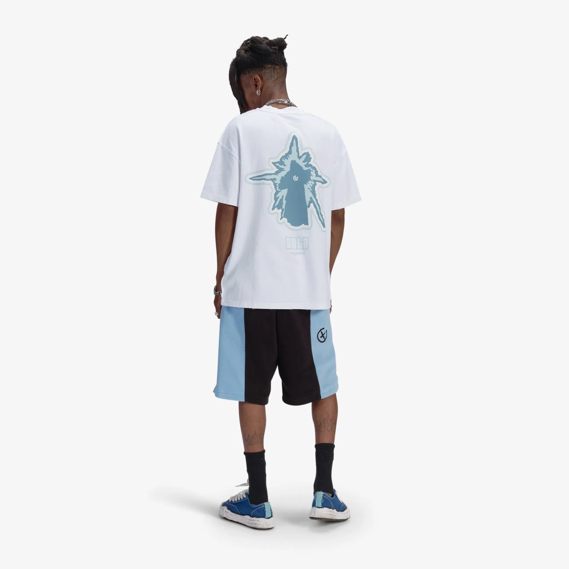 "Chop" Fleece Shorts (light blue)