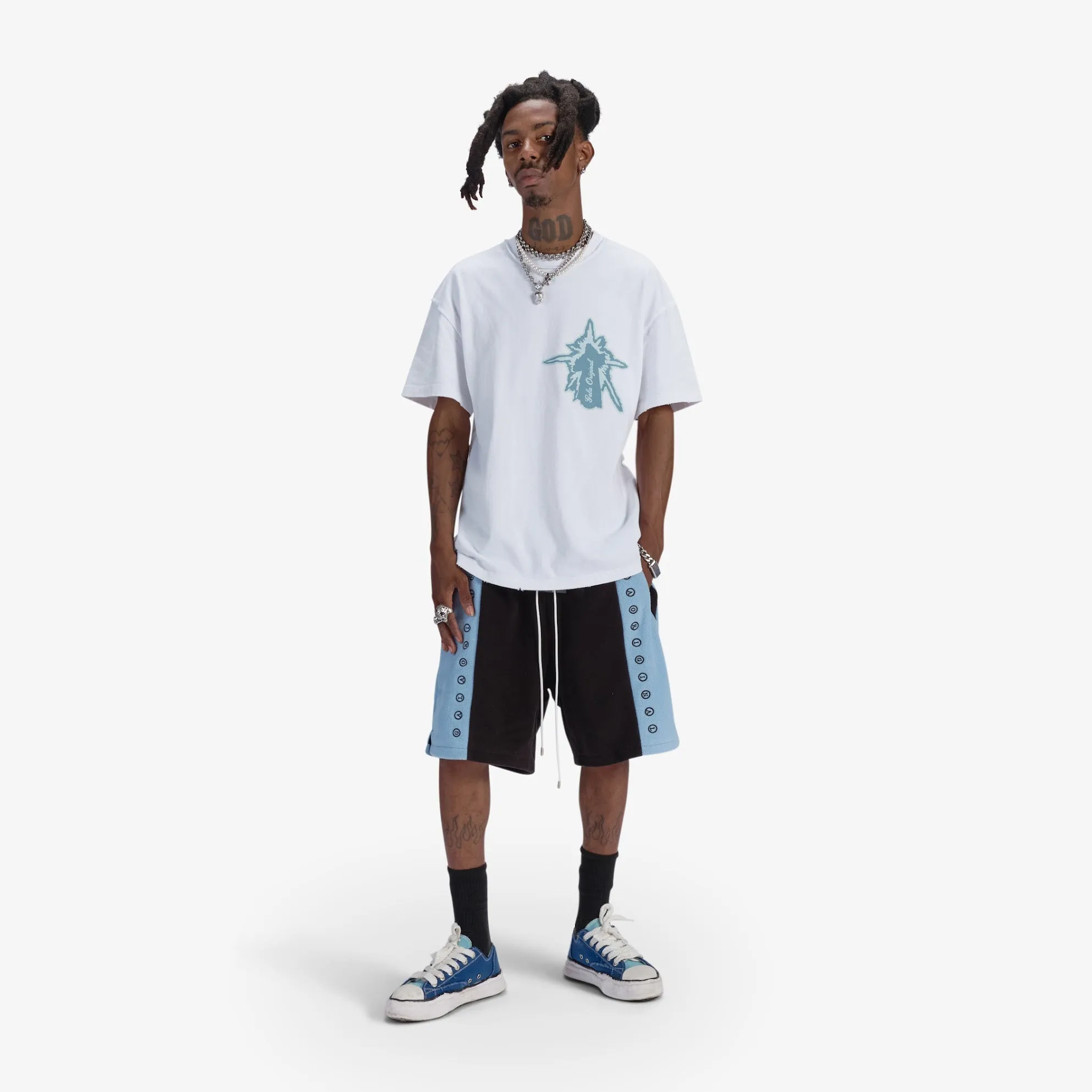 "Chop" Fleece Shorts (light blue)
