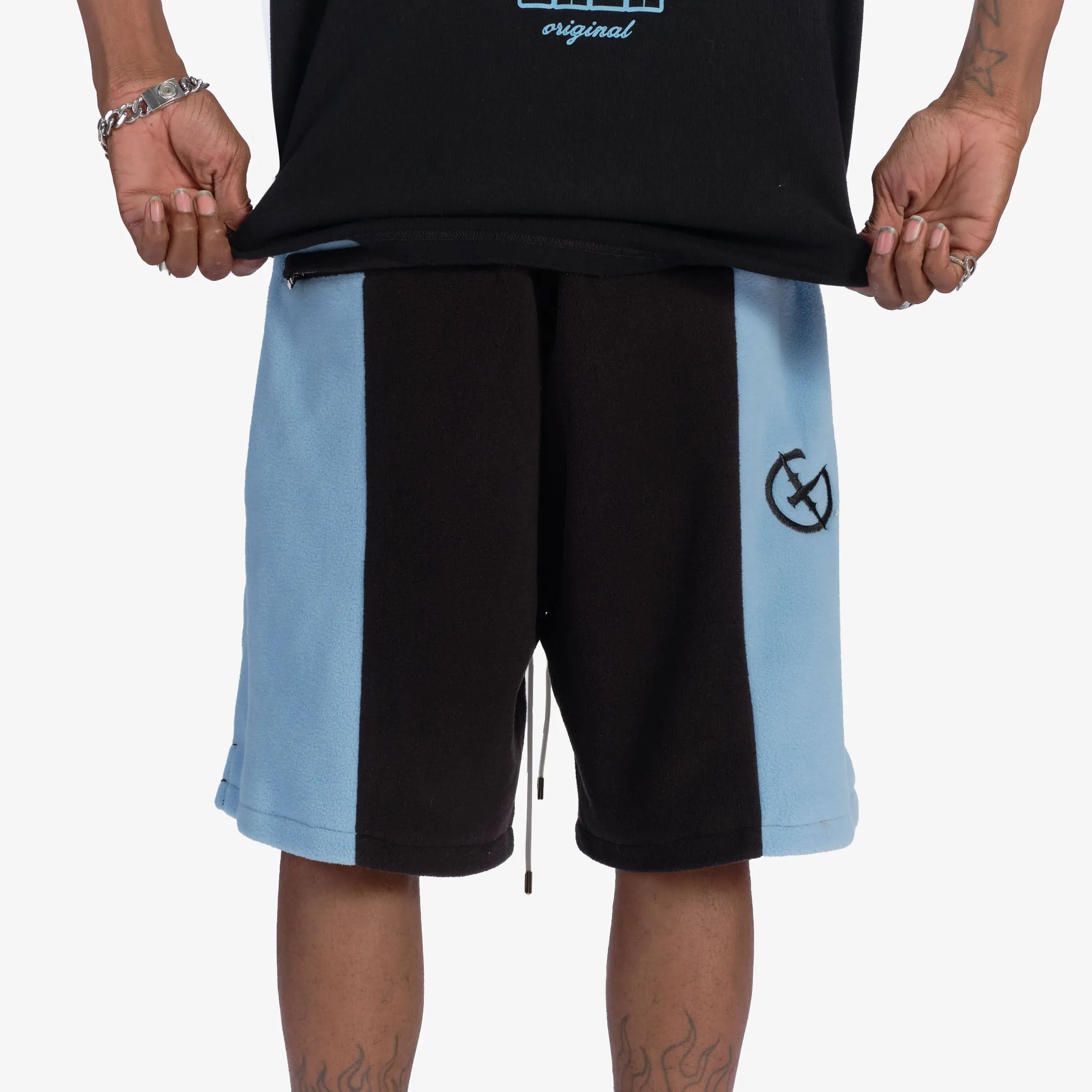 "Chop" Fleece Shorts (light blue)