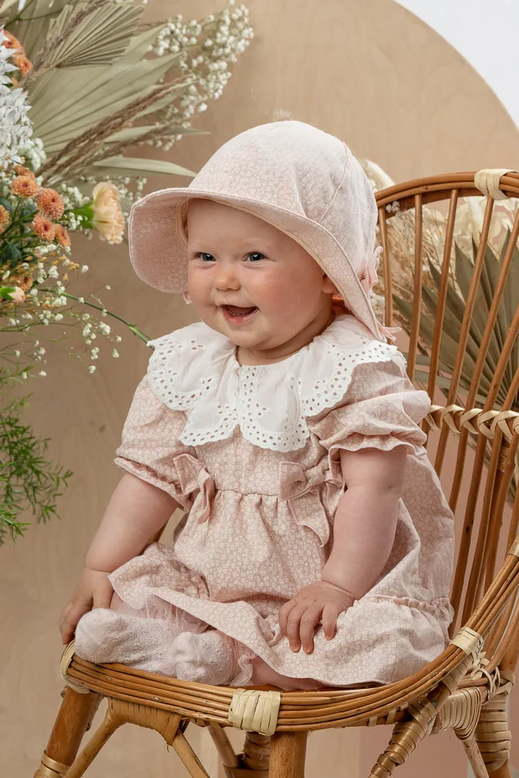 "Graciela" Pink Ditsy Floral Dress