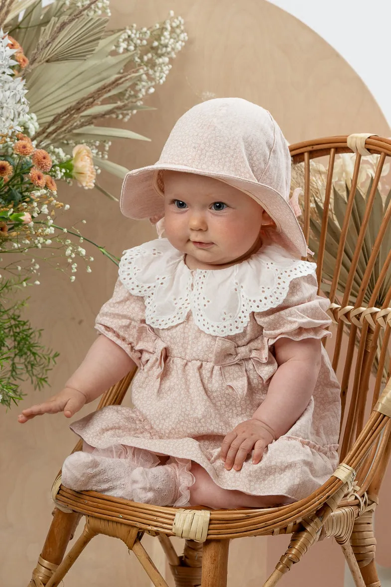 "Graciela" Pink Ditsy Floral Dress