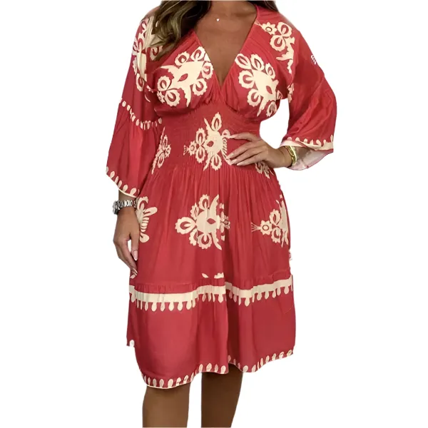 Raquel – Classic Women's Printed Dress