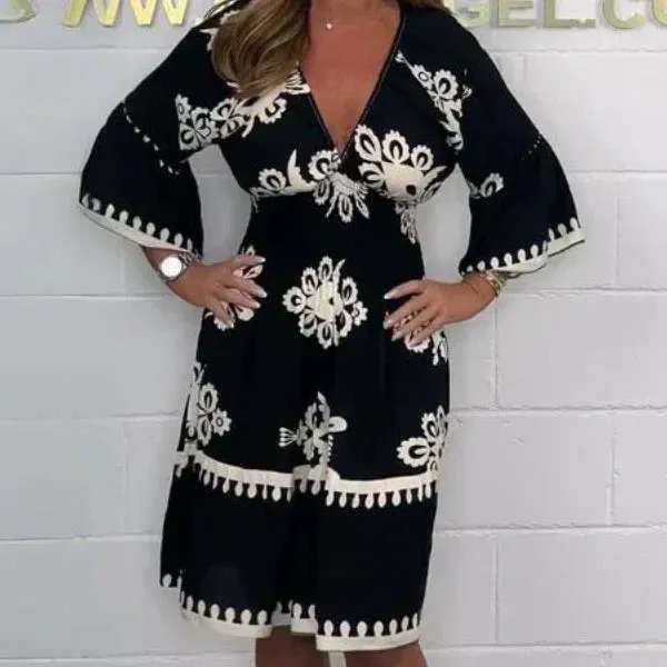 Raquel – Classic Women's Printed Dress
