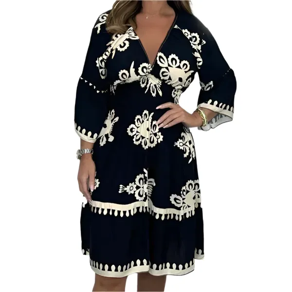 Raquel – Classic Women's Printed Dress