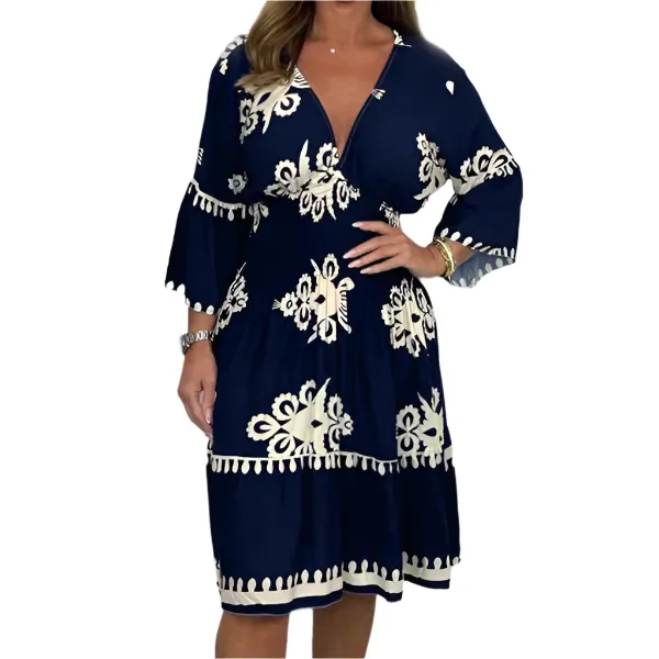 Raquel – Classic Women's Printed Dress