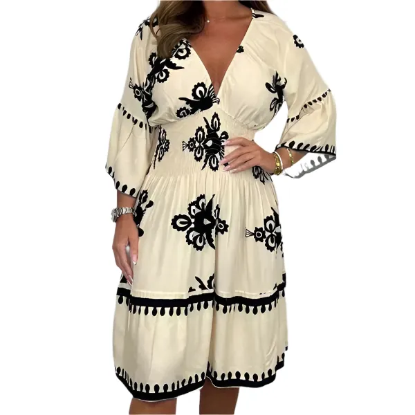 Raquel – Classic Women's Printed Dress