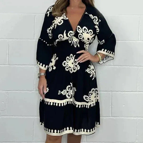Raquel – Classic Women's Printed Dress