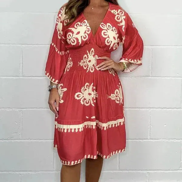 Raquel – Classic Women's Printed Dress