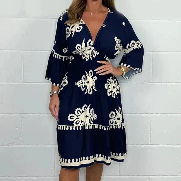 Raquel – Classic Women's Printed Dress