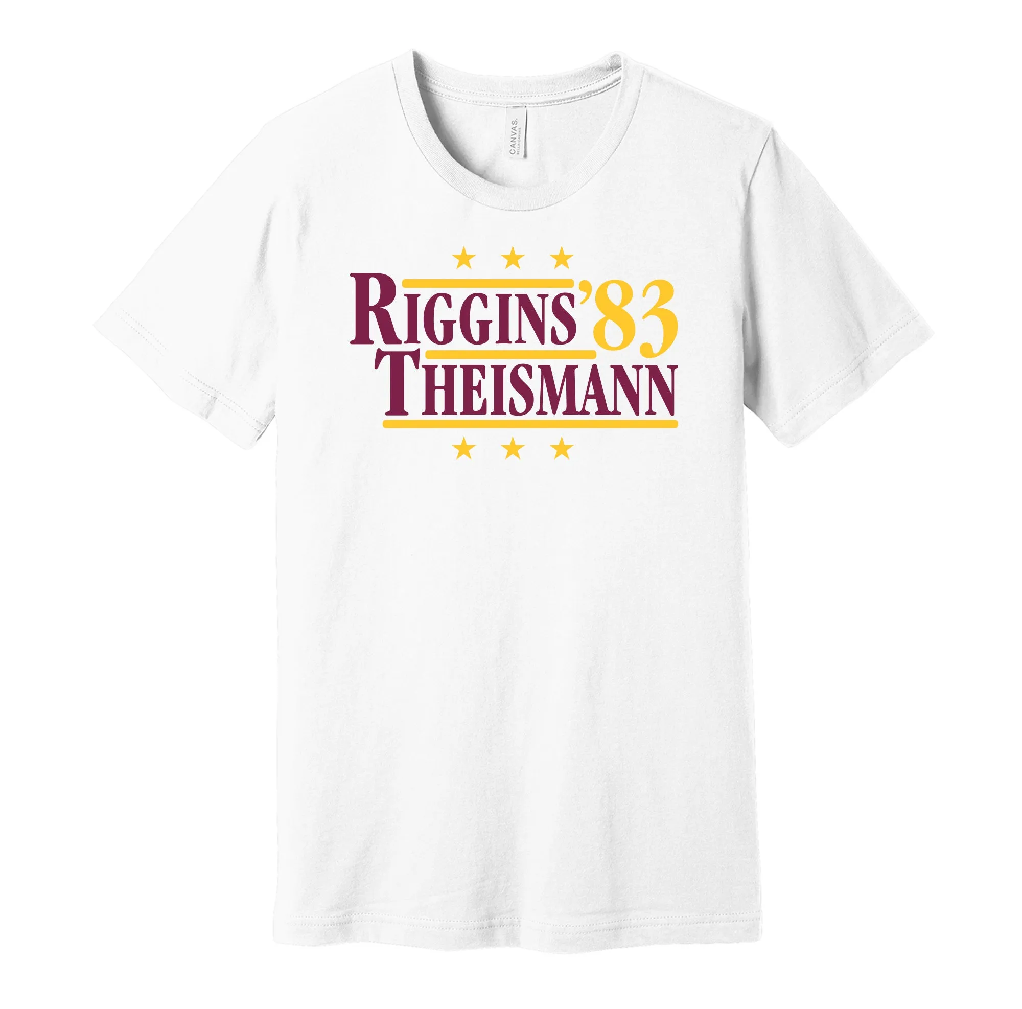 Riggins & Theismann '83 - Washington Football Legends Political Campaign Parody T-Shirt - Hyper Than Hype Shirts