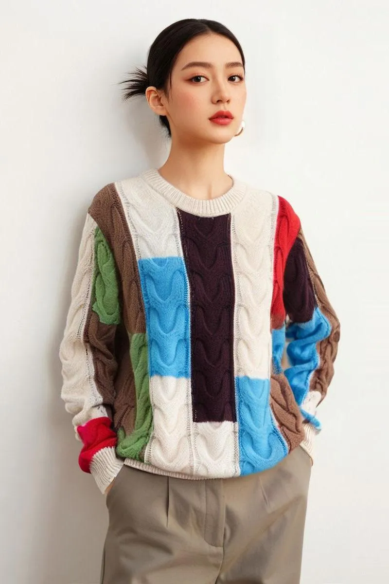 Round Neck Knitted Pullover