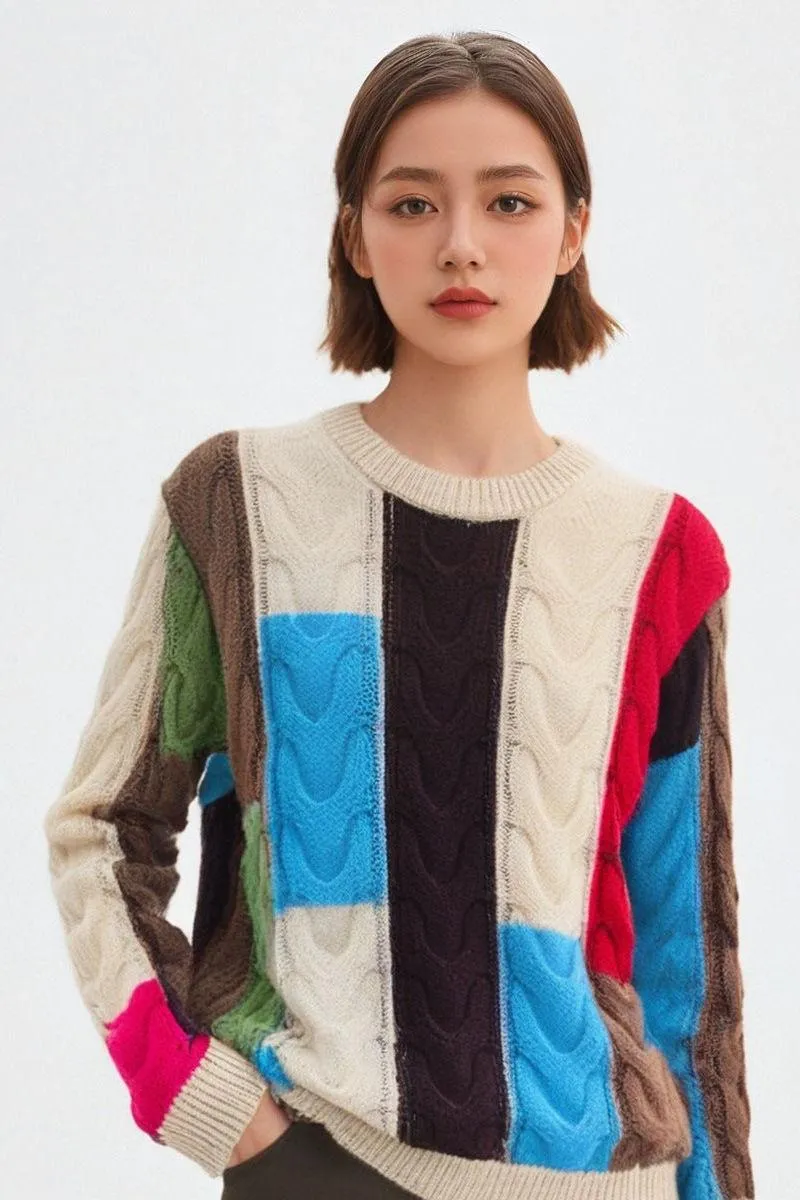 Round Neck Knitted Pullover