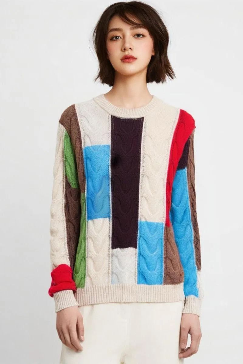 Round Neck Knitted Pullover