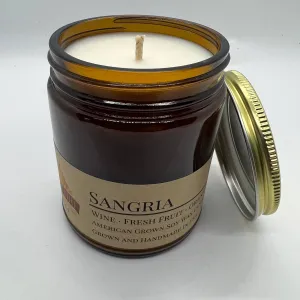 Sangria Soy Wax Candle | 9 oz Amber Apothecary Jar