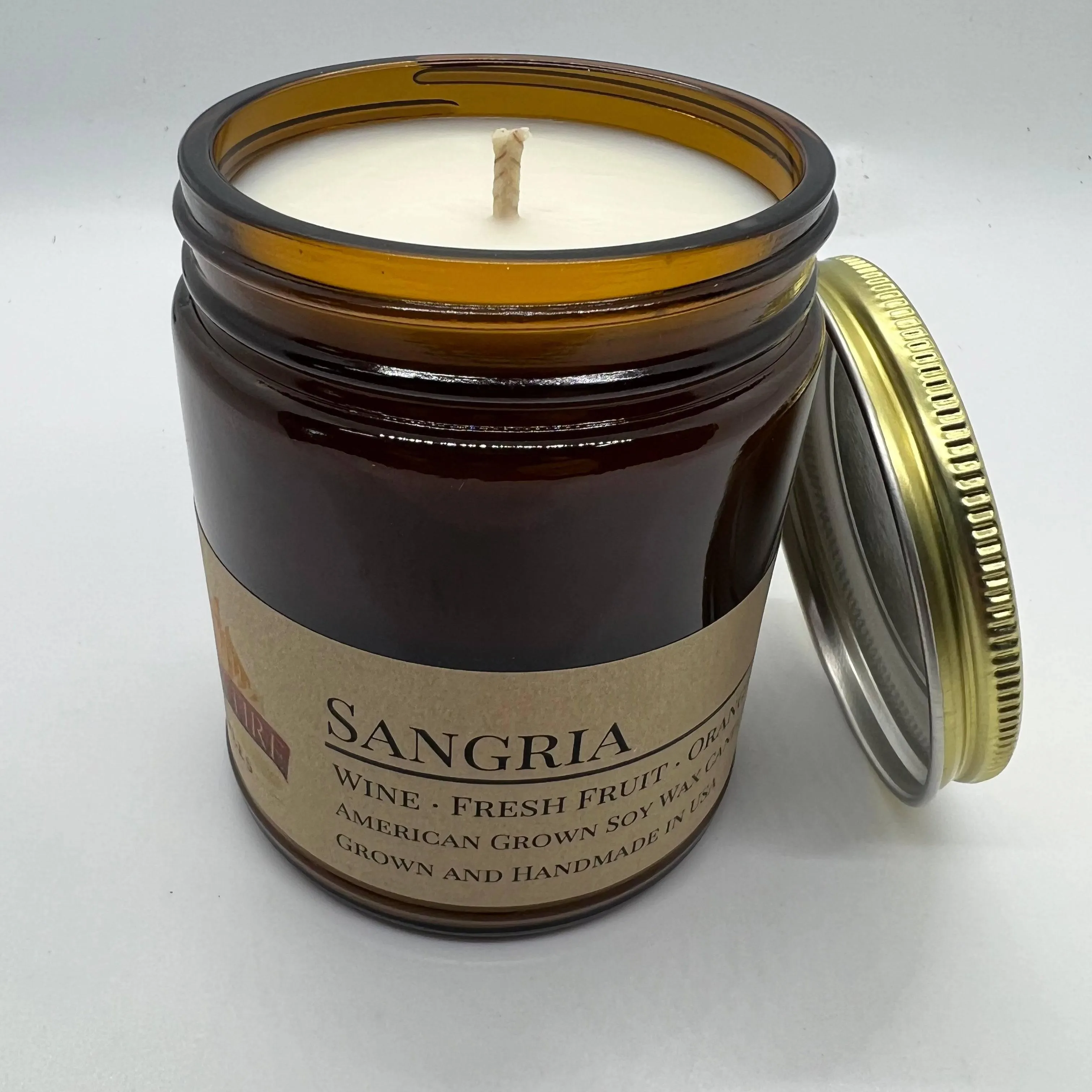 Sangria Soy Wax Candle | 9 oz Amber Apothecary Jar