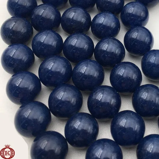 Sapphire Quartz Beads Smooth Round