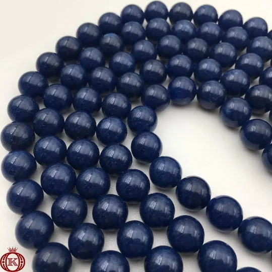 Sapphire Quartz Beads Smooth Round