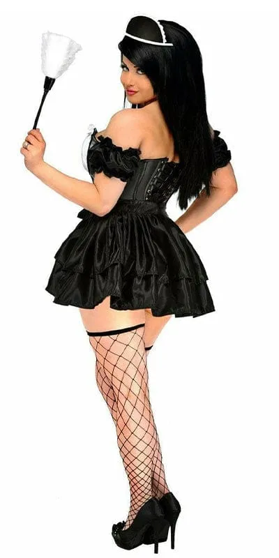 Sexy Deluxe 4 Piece French Maid Halloween Costume
