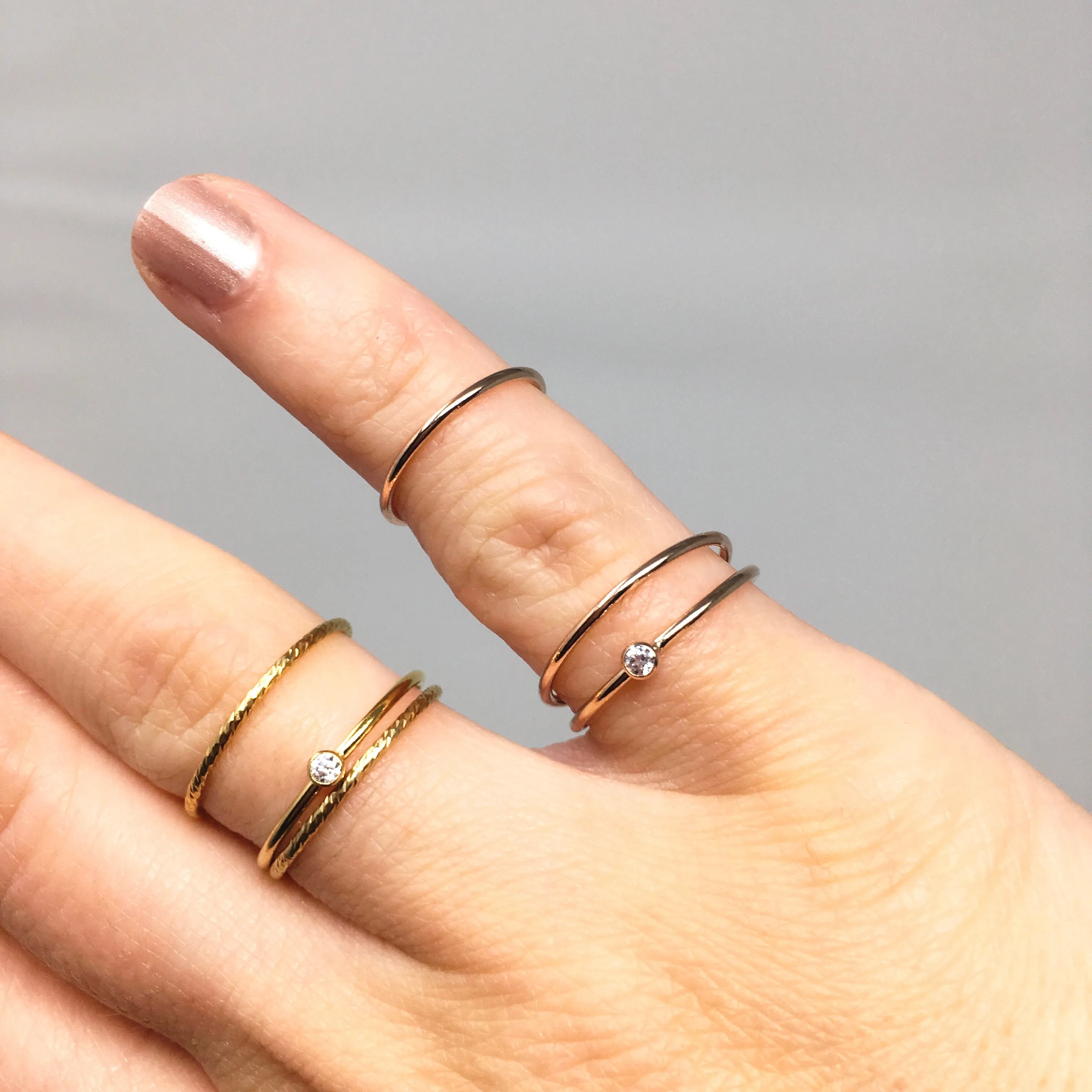 Sloane Smooth Stacking Ring | Rose Gold