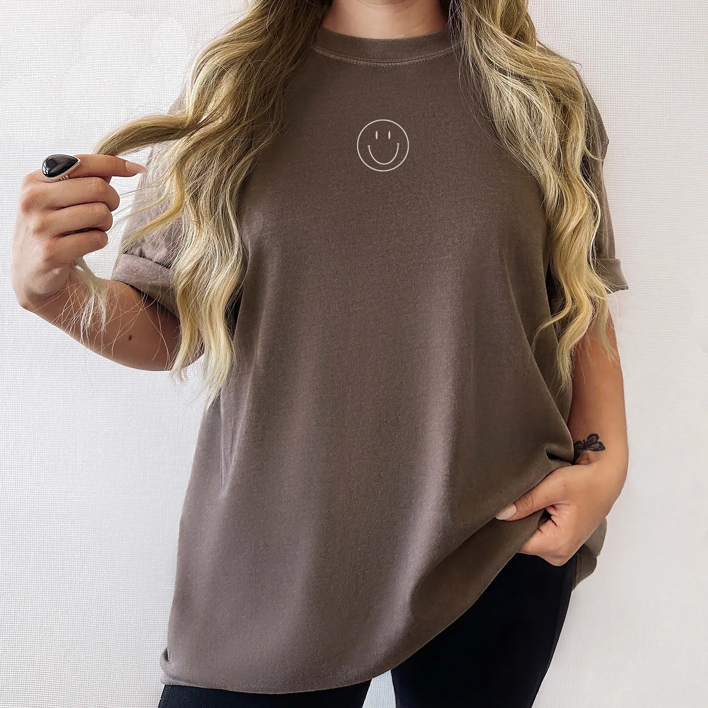SMILE MORE WORRY LESS TEE | FRONT & BACK DESIGN