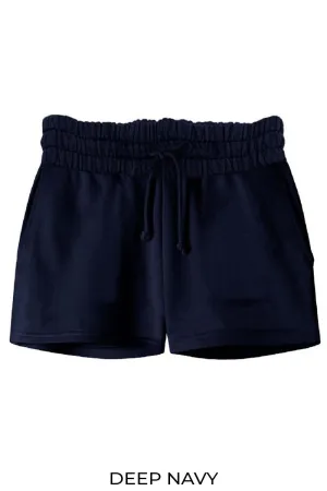 Smocked Waist Shorts With Side Pockets