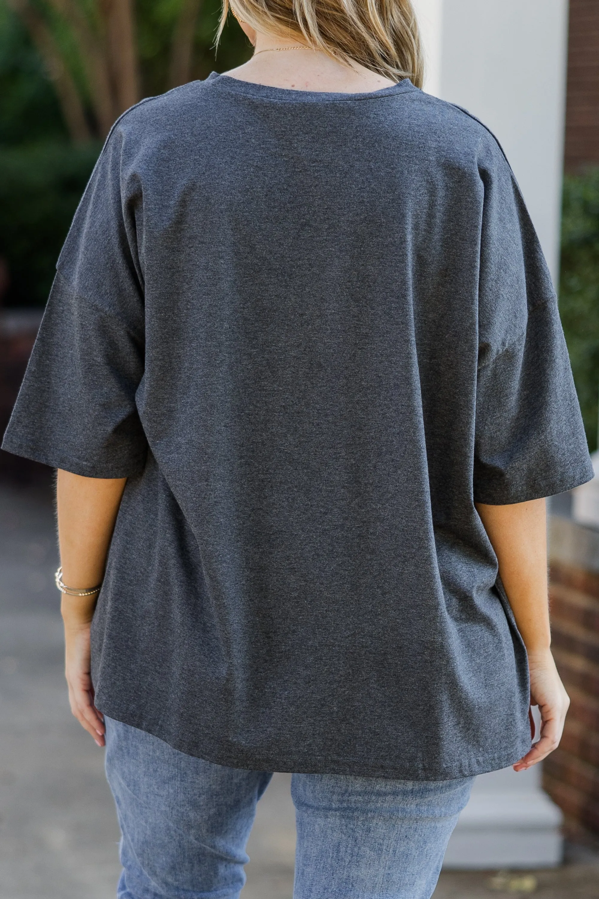 Spooky Club Boyfriend Tee, Charcoal