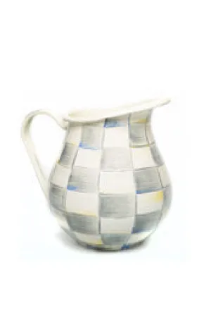 Sterling Check Enamel Pitcher