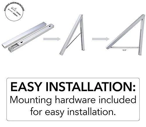 Stock Your Home Folding Clothes Hanger Wall Mounted Retractable Clothes Drying Rack Laundry Room Closet Storage & Organization, Aluminum, Easy Installation – Silver